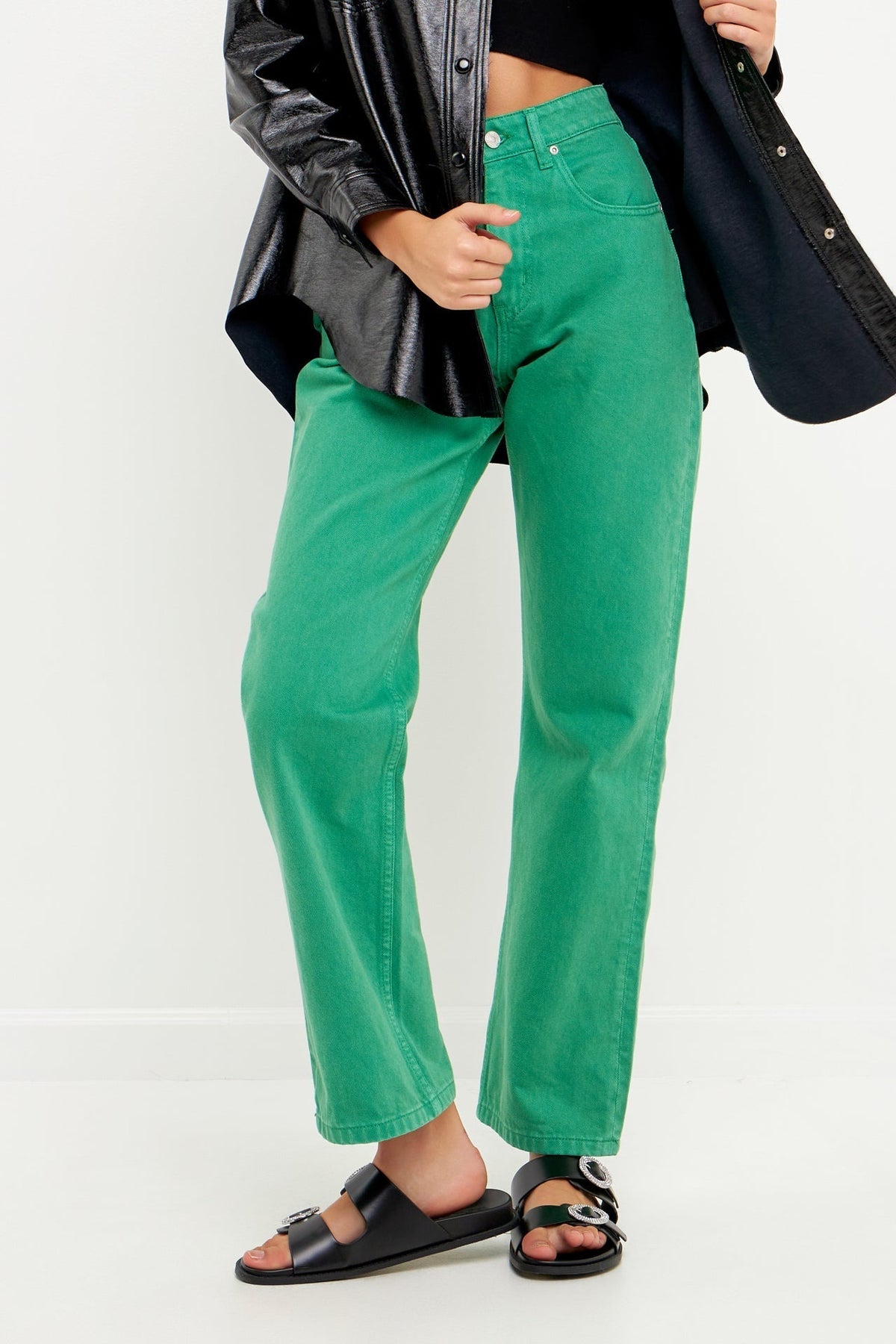 GREY LAB - Color Full Length Wide Leg Jean - JEANS available at Objectrare