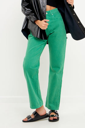 GREY LAB - Color Full Length Wide Leg Jean - JEANS available at Objectrare