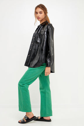 GREY LAB - Color Full Length Wide Leg Jean - JEANS available at Objectrare