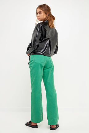 GREY LAB - Color Full Length Wide Leg Jean - JEANS available at Objectrare