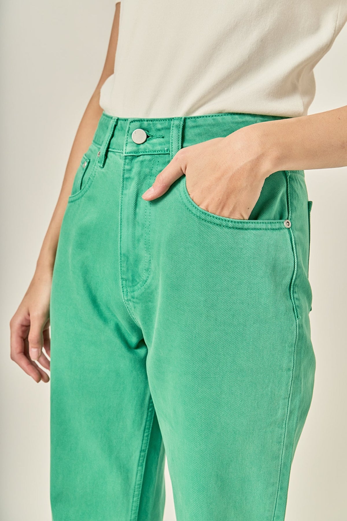 Color Full Length Wide Leg Jean