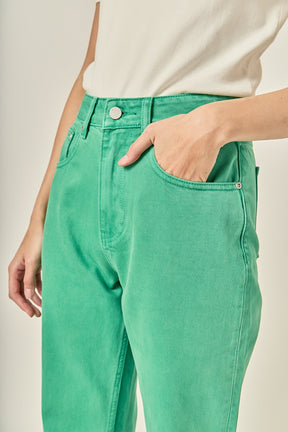 ENGLISH FACTORY - Color Full Length Wide Leg Jean - JEANS available at Objectrare