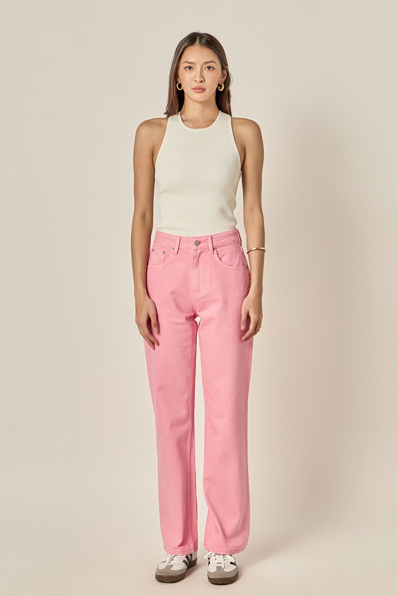 ENGLISH FACTORY - Color Full Length Wide Leg Jean - JEANS available at Objectrare