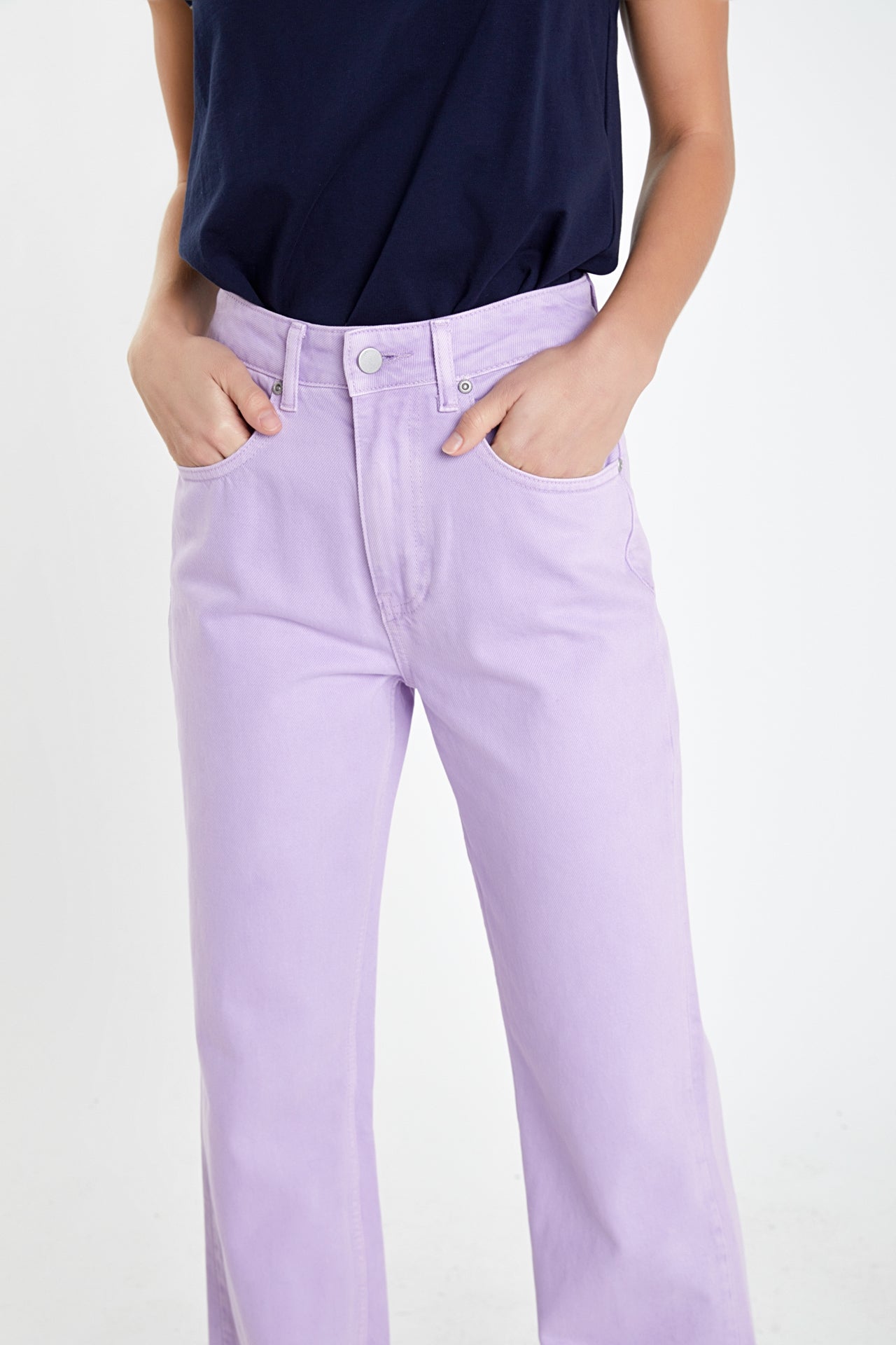 Color Full Length Wide Leg Jean