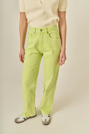 ENGLISH FACTORY - Color Full Length Wide Leg Jean - JEANS available at Objectrare