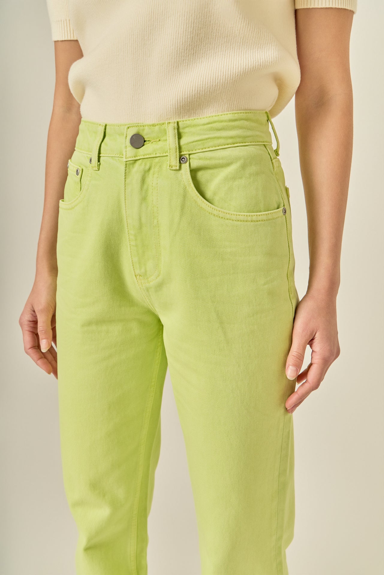 ENGLISH FACTORY - Color Full Length Wide Leg Jean - JEANS available at Objectrare