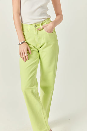 ENGLISH FACTORY - Color Full Length Wide Leg Jean - JEANS available at Objectrare