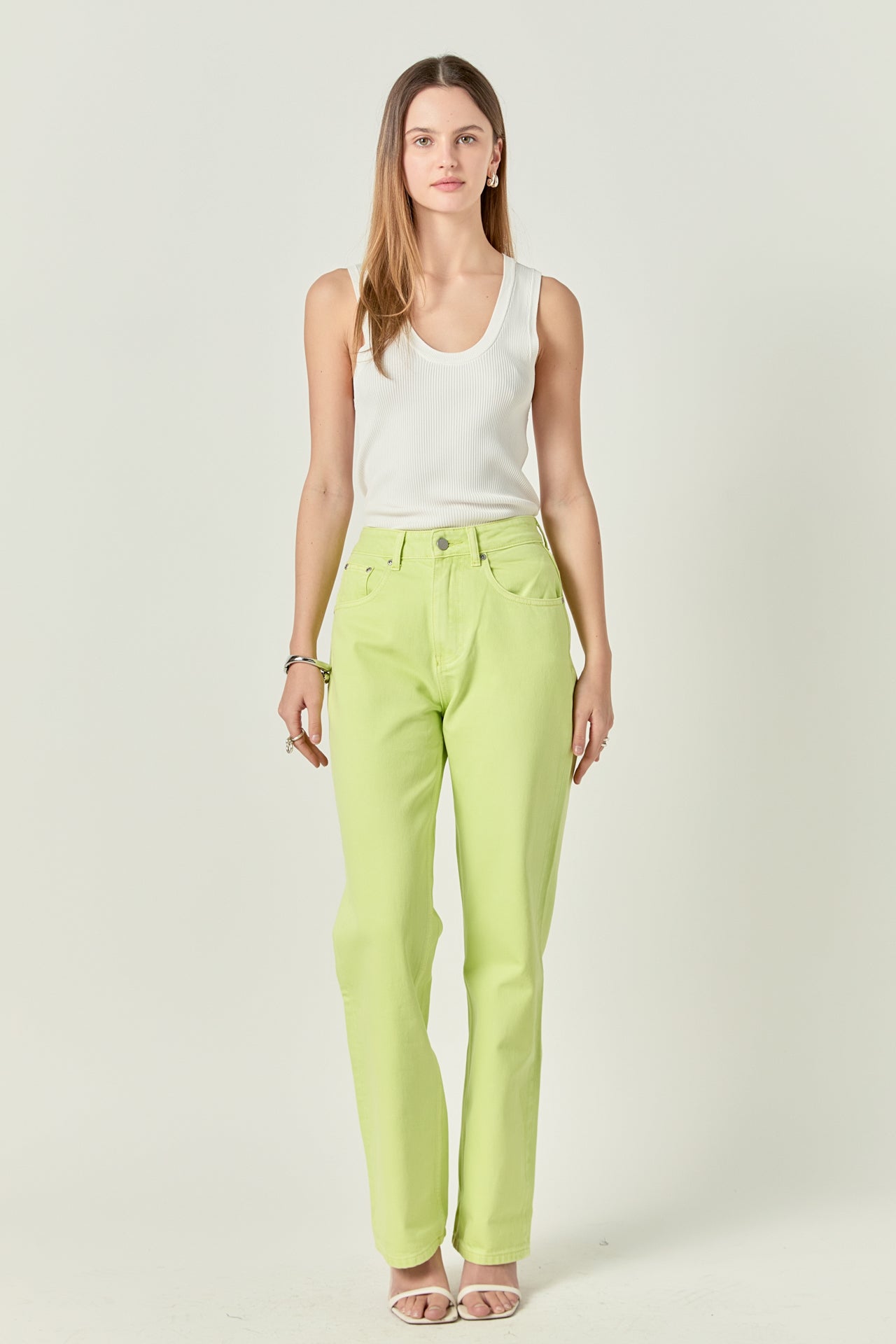 ENGLISH FACTORY - Color Full Length Wide Leg Jean - JEANS available at Objectrare