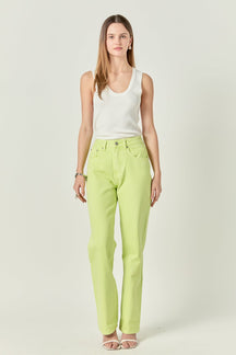 Color Full Length Wide Leg Jean