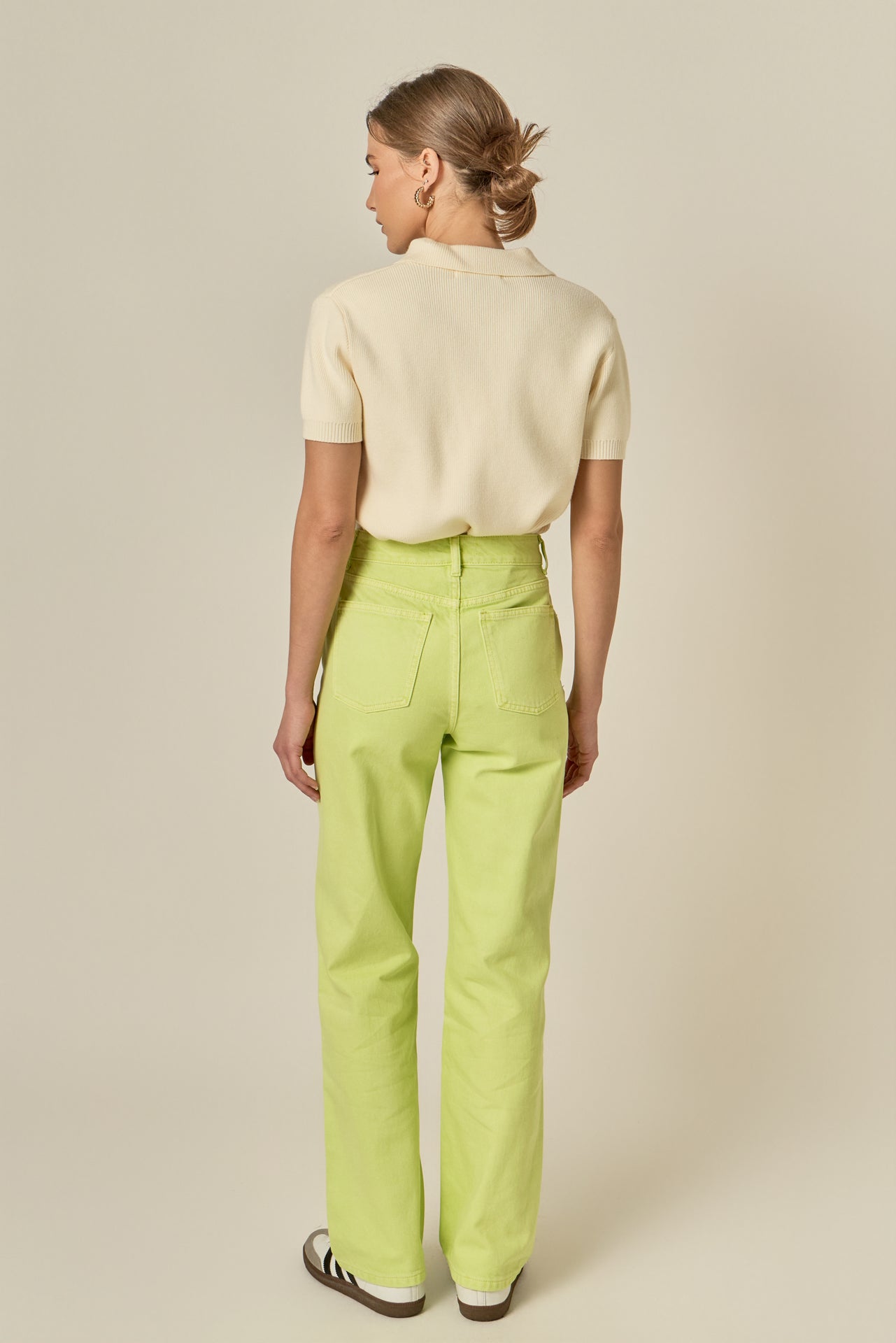 ENGLISH FACTORY - Color Full Length Wide Leg Jean - JEANS available at Objectrare