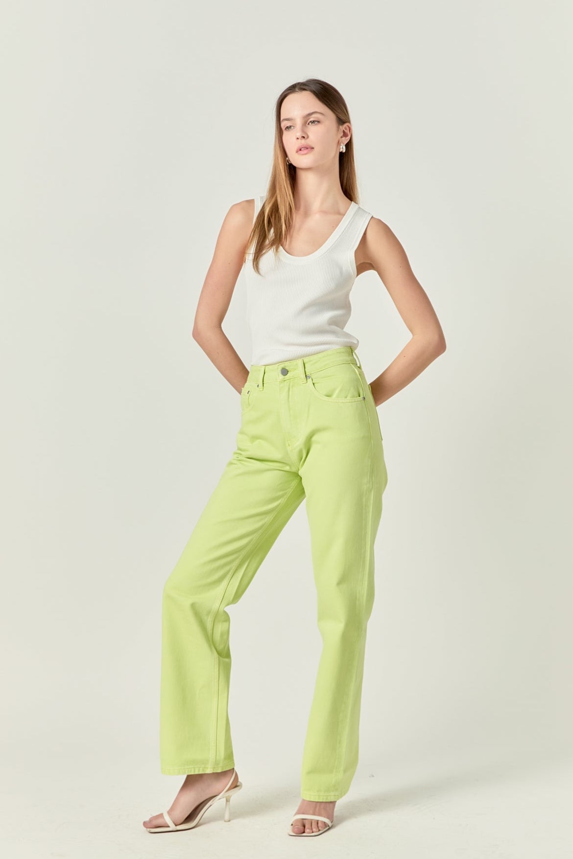 ENGLISH FACTORY - Color Full Length Wide Leg Jean - JEANS available at Objectrare