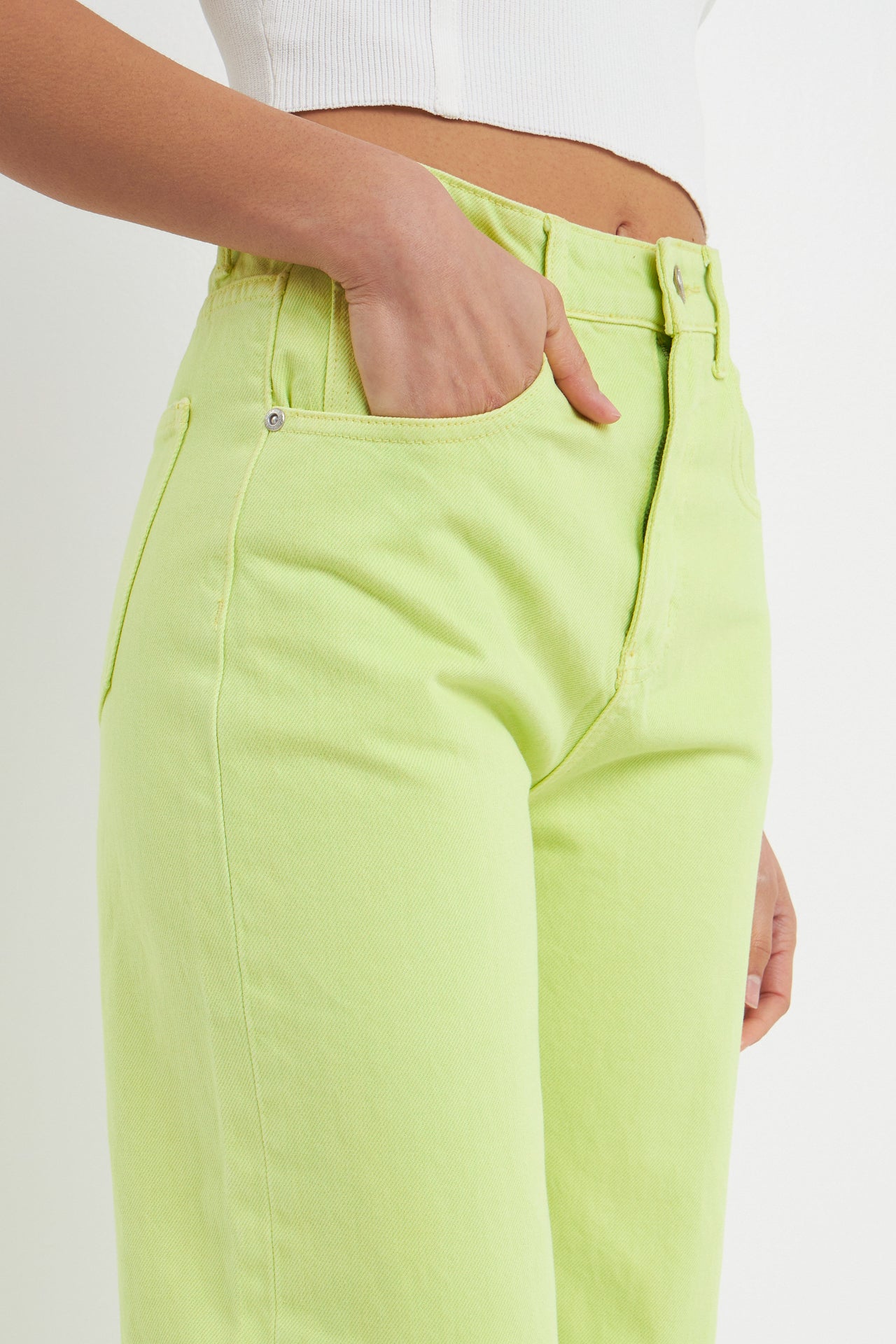 GREY LAB - Color Full Length Wide Leg Jean - JEANS available at Objectrare