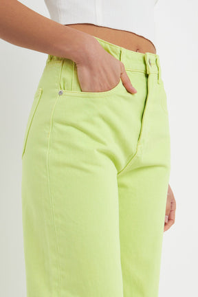 GREY LAB - Color Full Length Wide Leg Jean - JEANS available at Objectrare