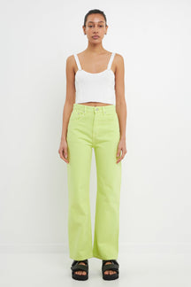 GREY LAB - Color Full Length Wide Leg Jean - JEANS available at Objectrare