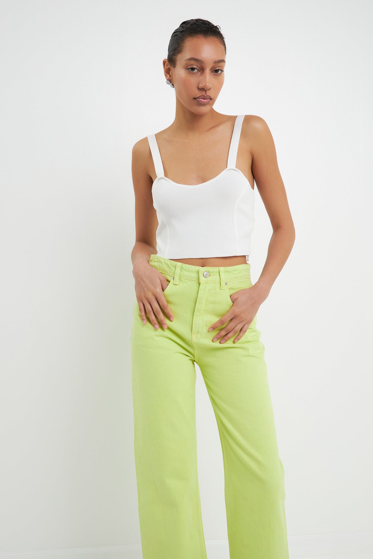 GREY LAB - Color Full Length Wide Leg Jean - JEANS available at Objectrare