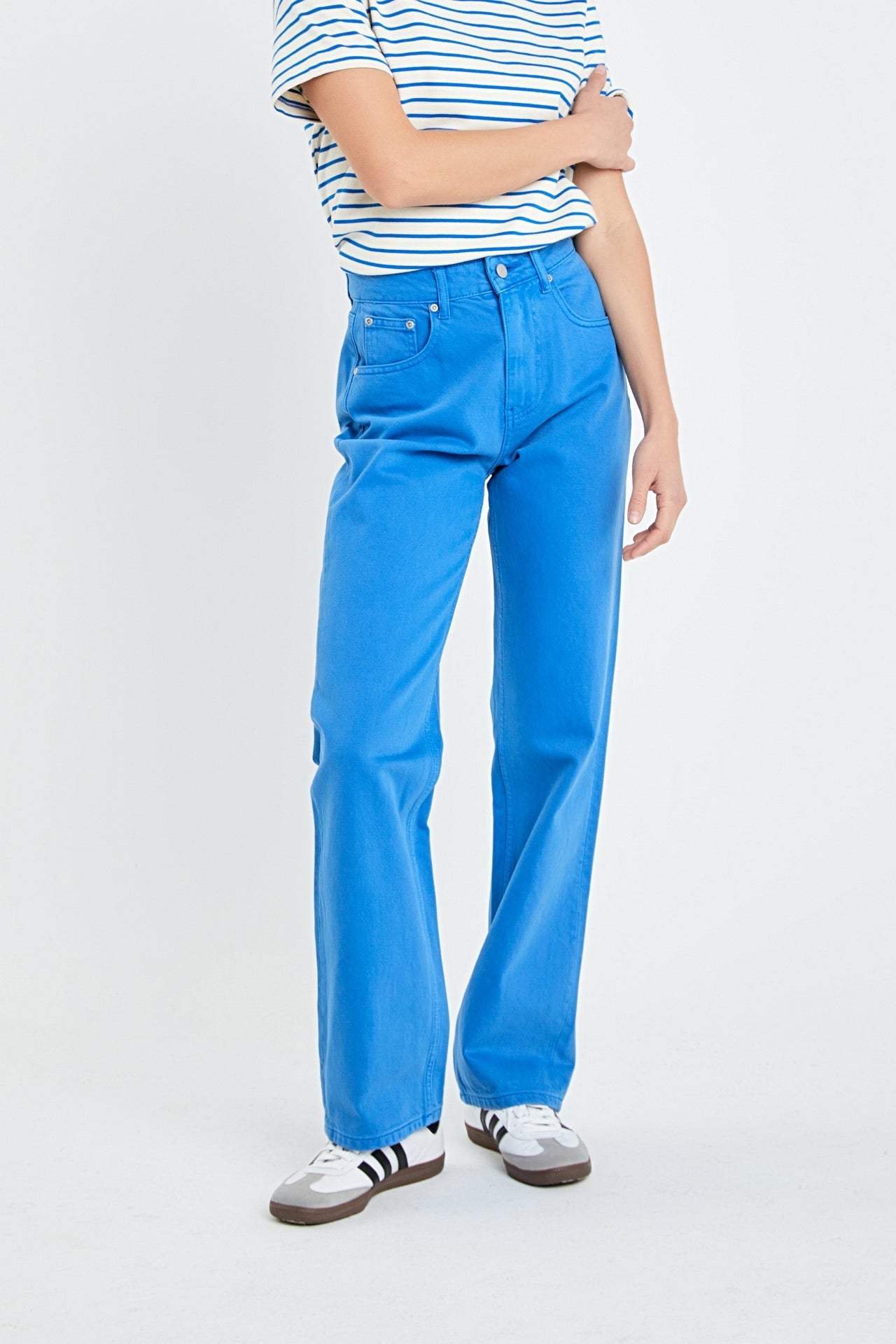 ENGLISH FACTORY - English Factory - Color Full Length Wide Leg Jean - JEANS available at Objectrare