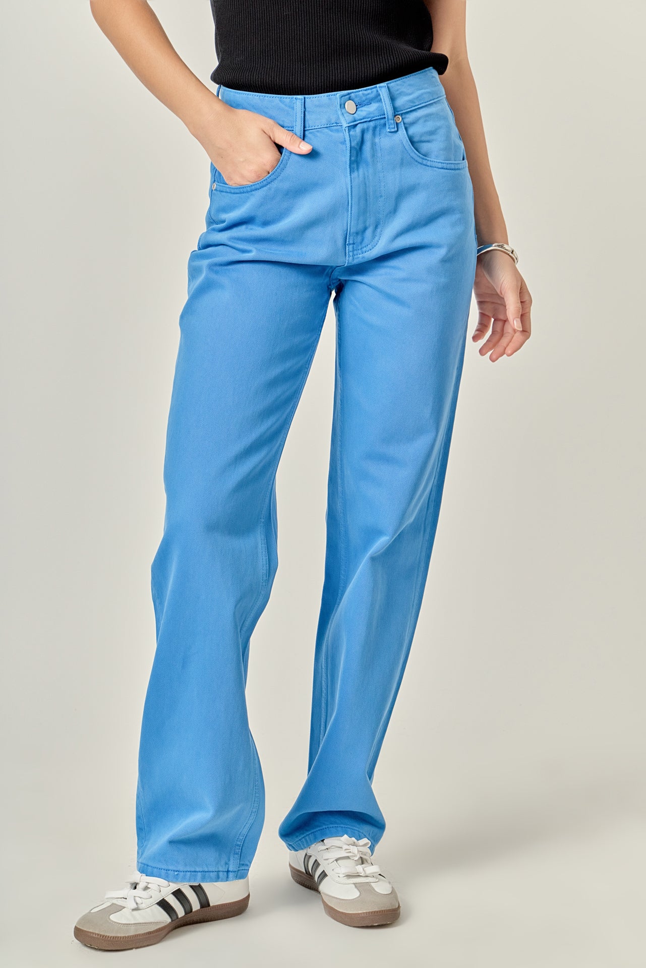 ENGLISH FACTORY - Color Full Length Wide Leg Jean - JEANS available at Objectrare
