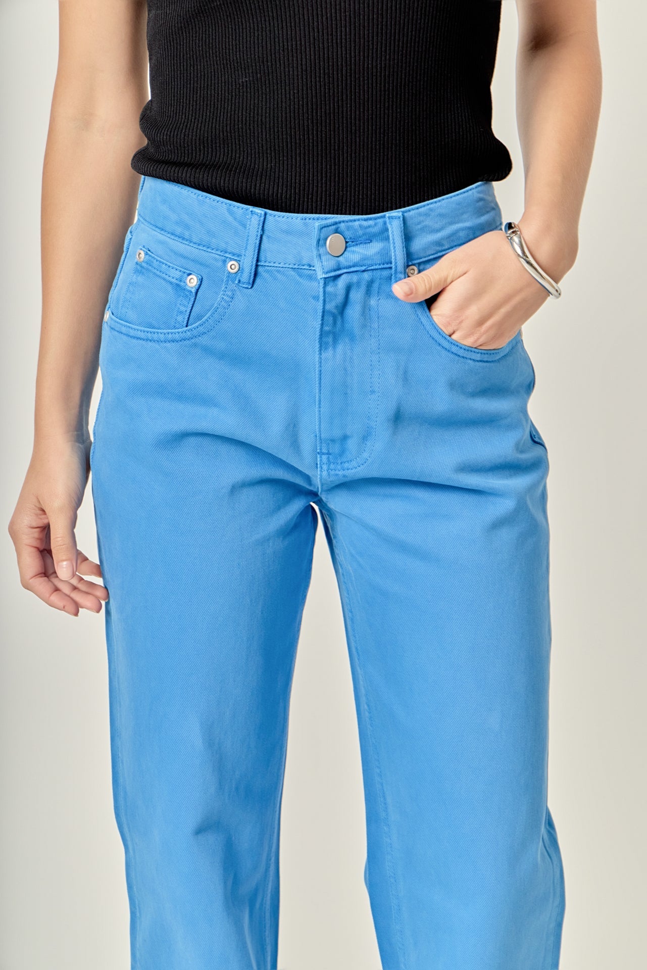 ENGLISH FACTORY - Color Full Length Wide Leg Jean - JEANS available at Objectrare