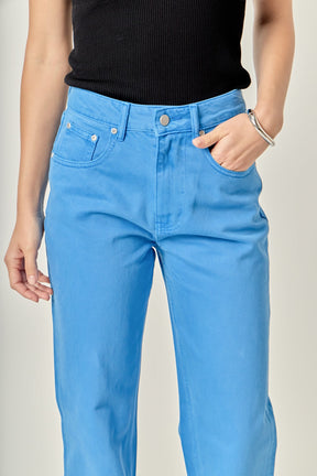 ENGLISH FACTORY - Color Full Length Wide Leg Jean - JEANS available at Objectrare