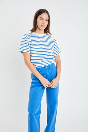 ENGLISH FACTORY - English Factory - Color Full Length Wide Leg Jean - JEANS available at Objectrare