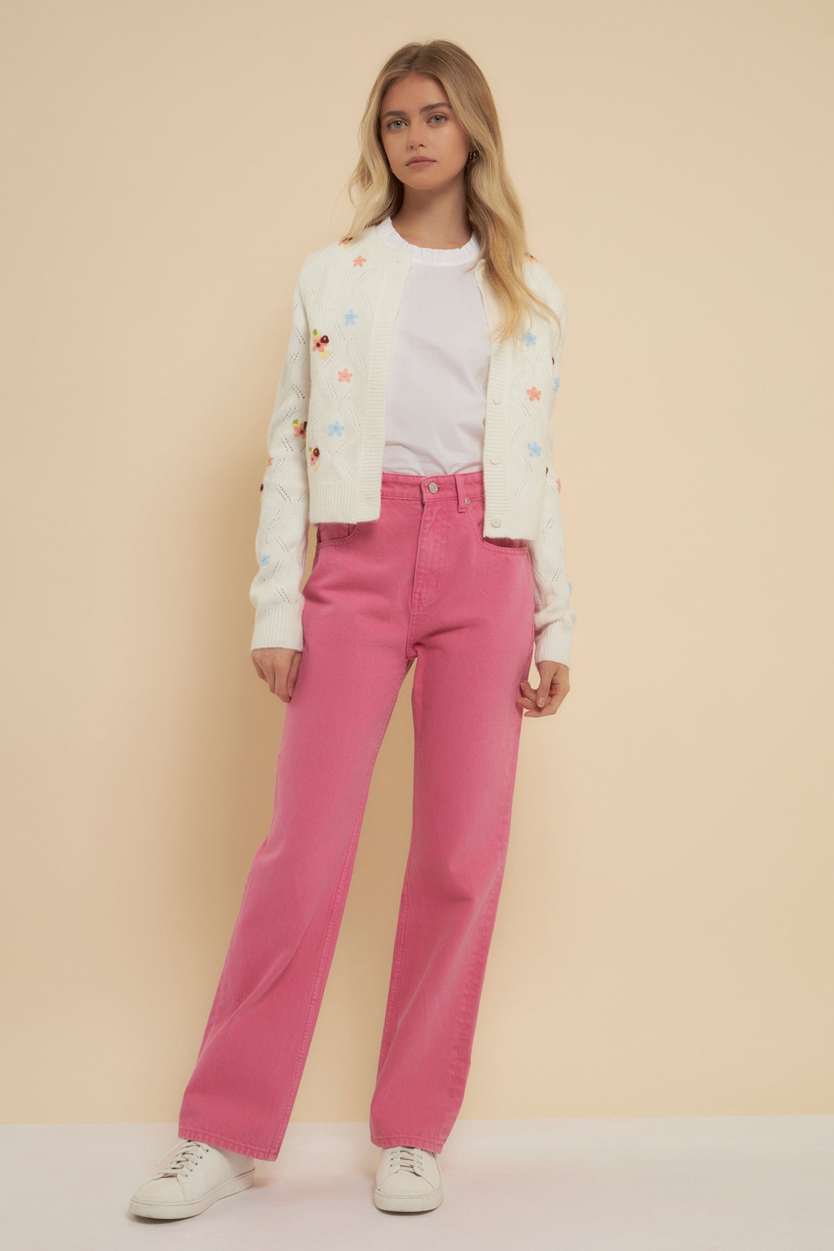 GREY LAB - Color High Rise Full Length Wide Leg Jean - JEANS available at Objectrare