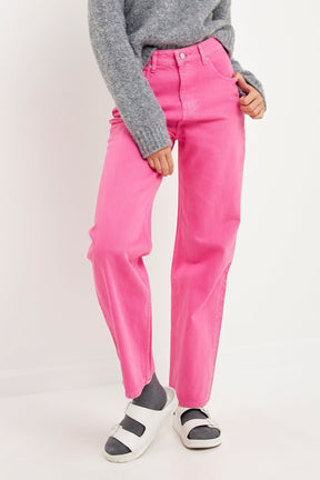 GREY LAB - Color Full Length Wide Leg Jean - JEANS available at Objectrare