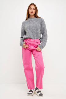 GREY LAB - Color Full Length Wide Leg Jean - JEANS available at Objectrare
