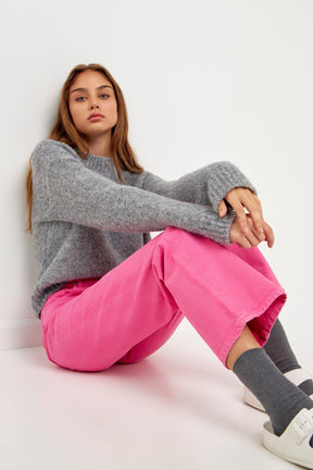 GREY LAB - Color Full Length Wide Leg Jean - JEANS available at Objectrare