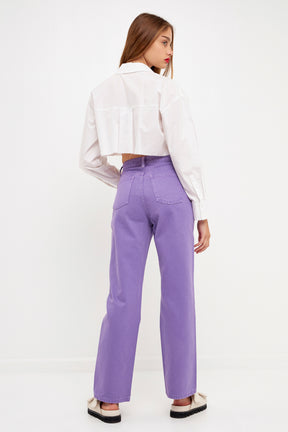 GREY LAB - Color High Rise Jean - JEANS available at Objectrare