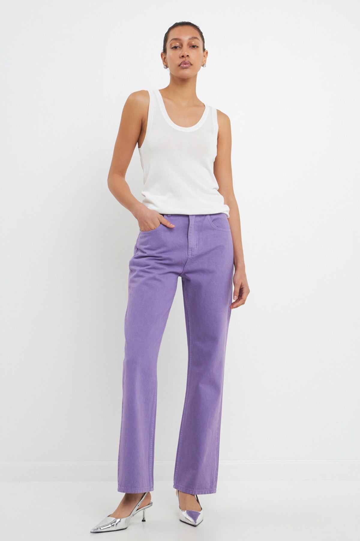 GREY LAB - Color Full Length Wide Leg Jean - JEANS available at Objectrare