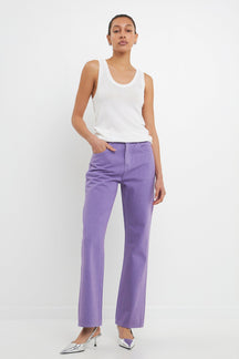 GREY LAB - Color Full Length Wide Leg Jean - JEANS available at Objectrare