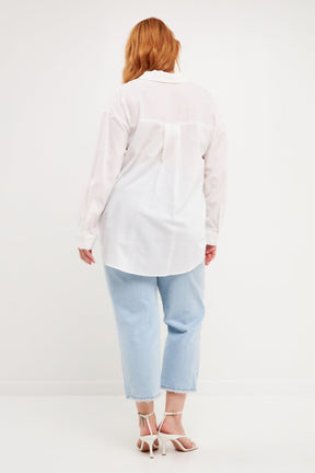 ENGLISH FACTORY - English Factory - Plus Size Oversized Linen Shirts - SHIRTS & BLOUSES available at Objectrare