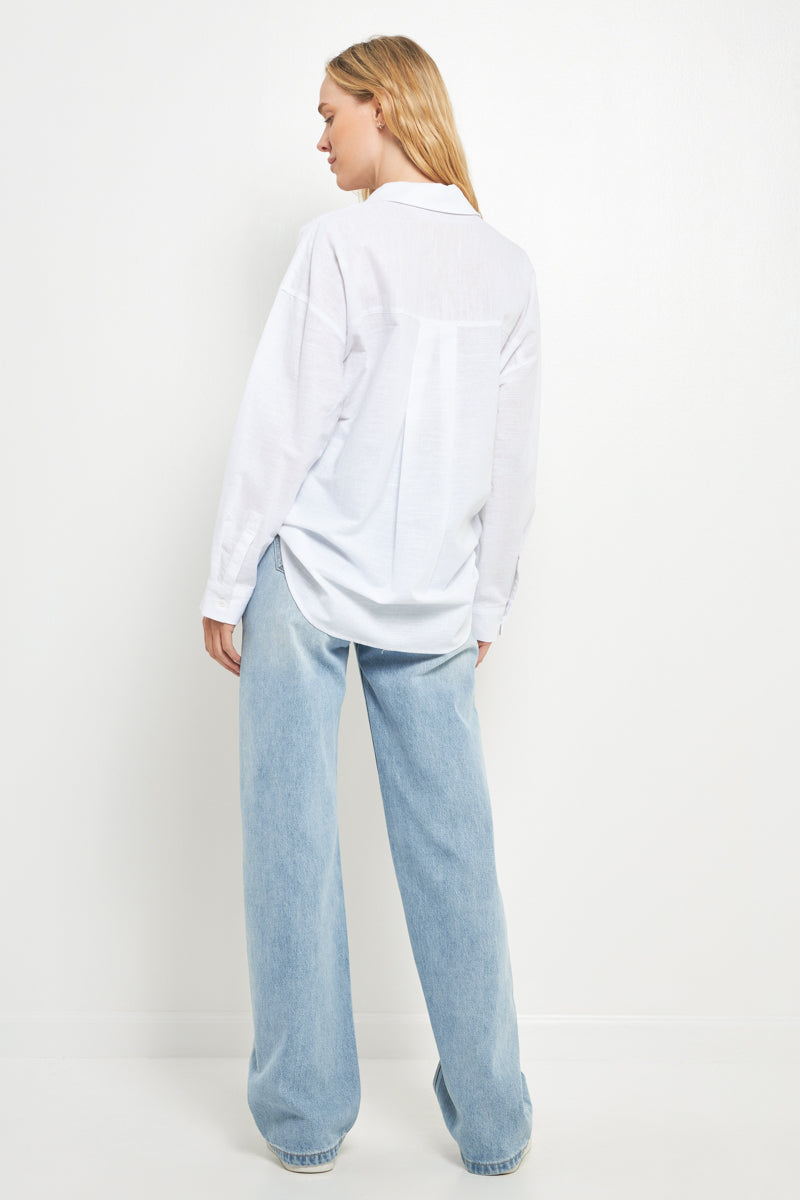 ENGLISH FACTORY - Oversized Linen Shirts - SHIRTS & BLOUSES available at Objectrare