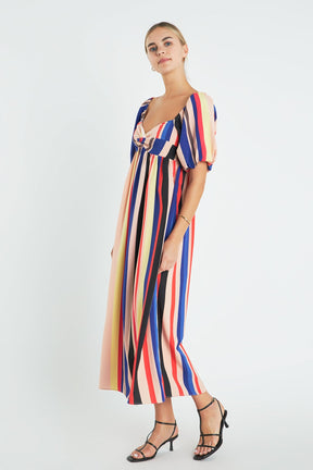 ENGLISH FACTORY - English Factory - Multi Color Stripe Maxi Dress - DRESSES available at Objectrare