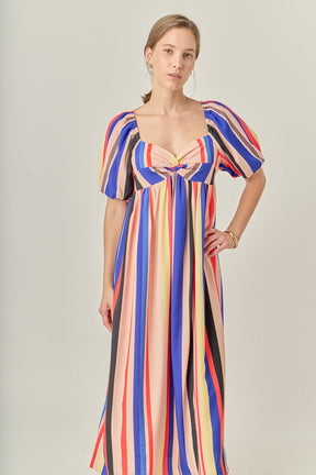 ENGLISH FACTORY - Multi Color Stripe Maxi Dress - DRESSES available at Objectrare