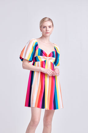 Multi Color Stripe Mini Dress