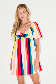 Multi Color Stripe Mini Dress
