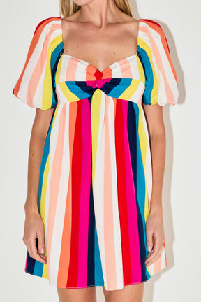 Multi Color Stripe Mini Dress