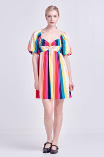 ENGLISH FACTORY - English Factory - Multi Color Stripe Mini Dress - DRESSES available at Objectrare