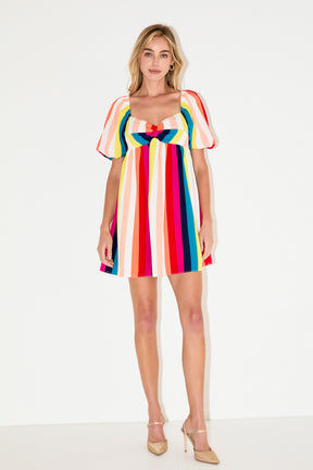 Multi Color Stripe Mini Dress
