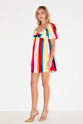 Multi Color Stripe Mini Dress