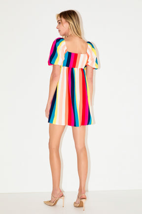 Multi Color Stripe Mini Dress