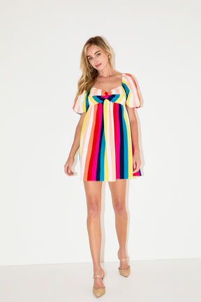 Multi Color Stripe Mini Dress