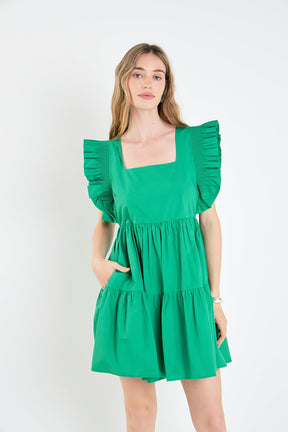 ENGLISH FACTORY - Ruffled Dress with Smocking Detail - DRESSES available at Objectrare