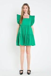 ENGLISH FACTORY - Ruffled Dress with Smocking Detail - DRESSES available at Objectrare
