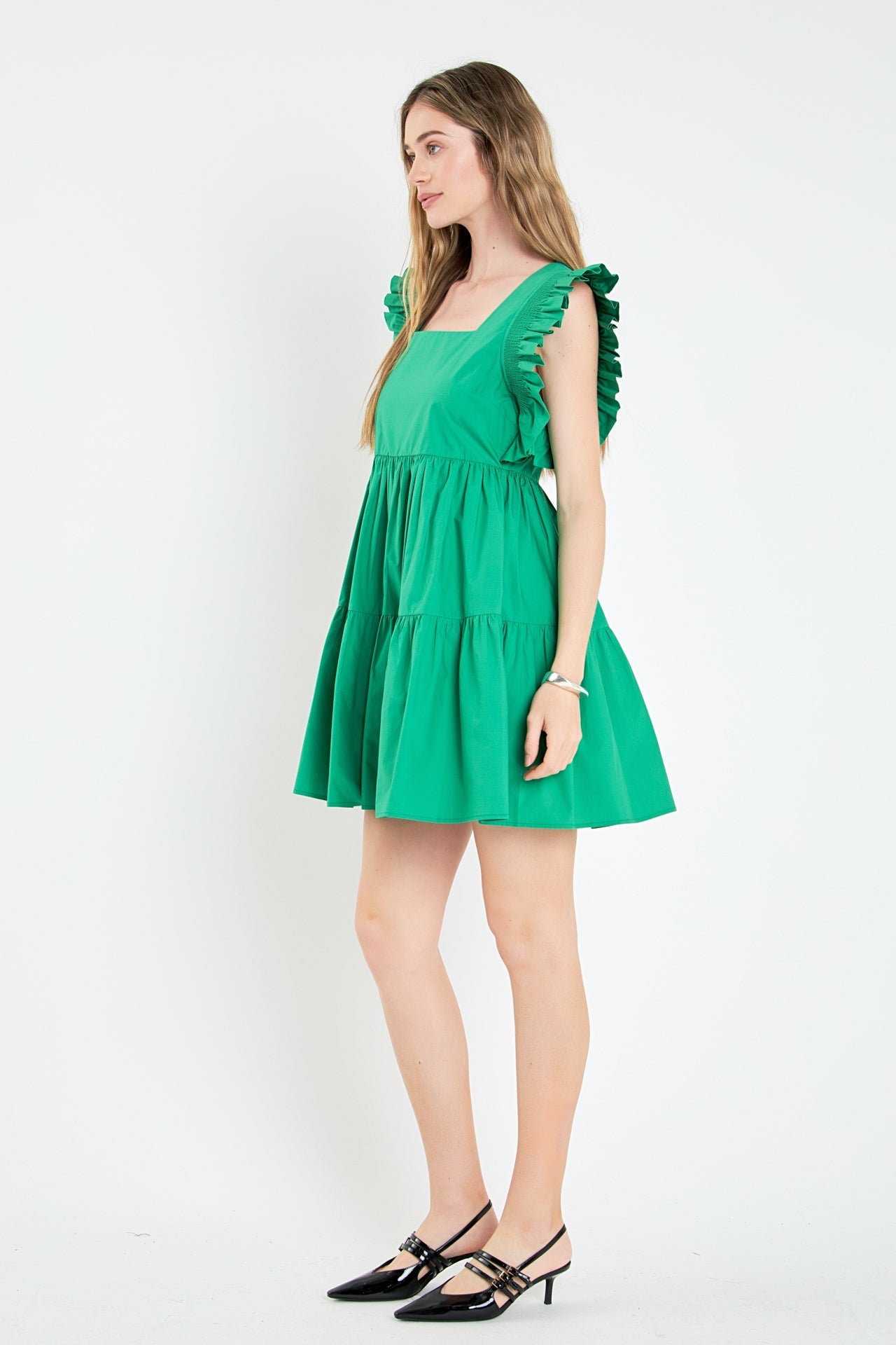 ENGLISH FACTORY - Ruffled Dress with Smocking Detail - DRESSES available at Objectrare