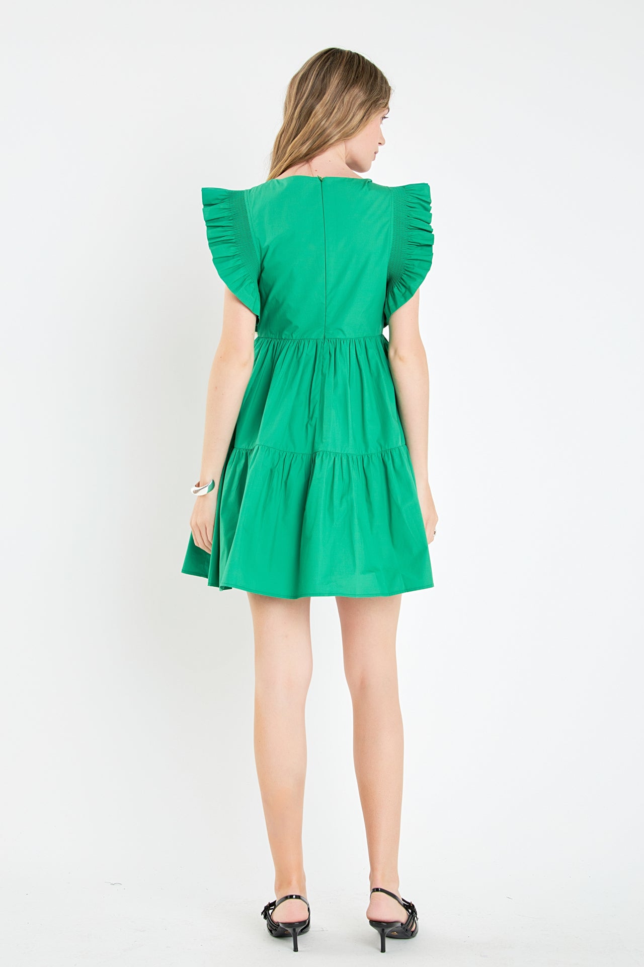 ENGLISH FACTORY - Ruffled Dress with Smocking Detail - DRESSES available at Objectrare
