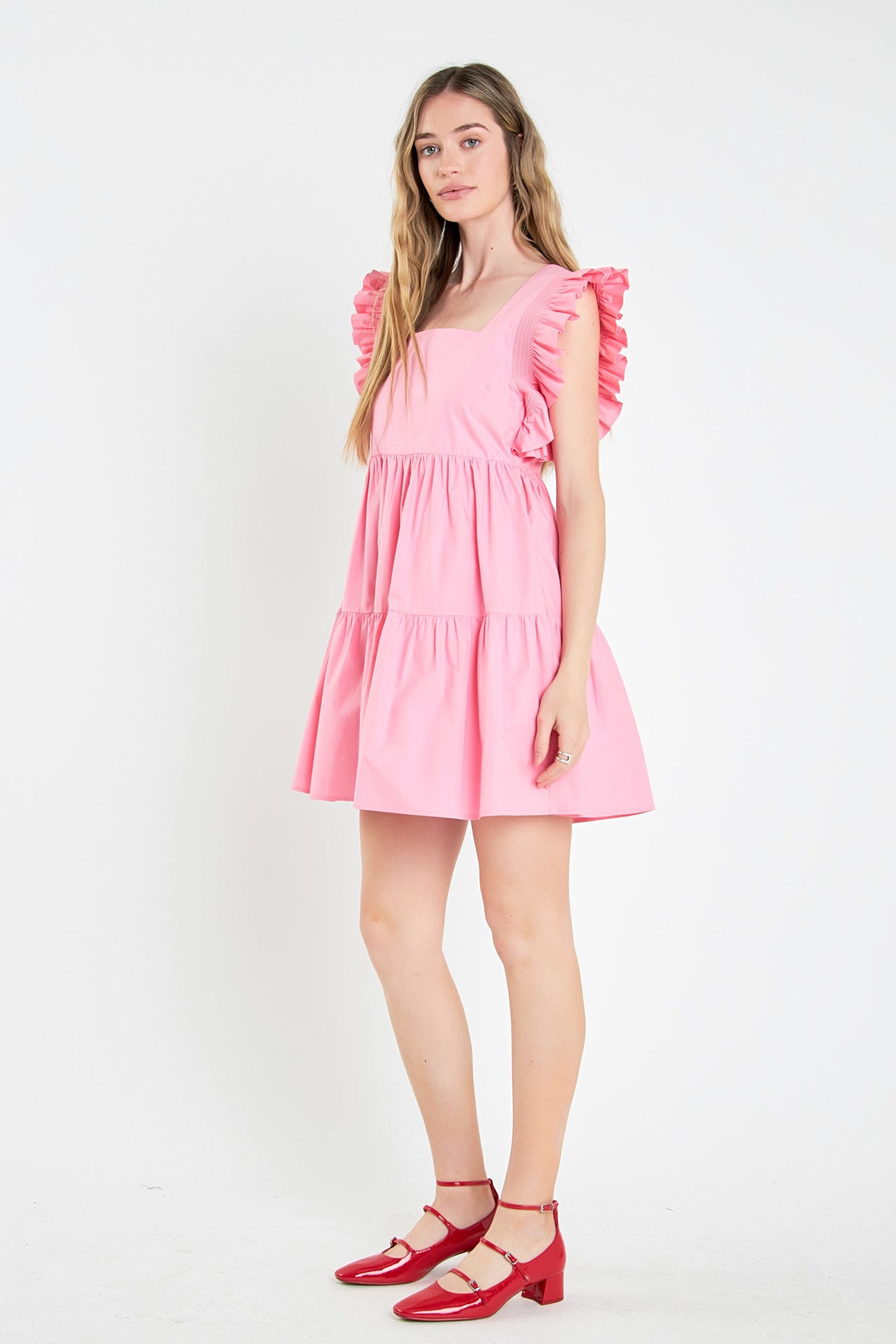 ENGLISH FACTORY - English Factory - Ruffled Dress with Smocking Detail - DRESSES available at Objectrare