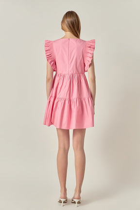 ENGLISH FACTORY - Ruffled Dress with Smocking Detail - DRESSES available at Objectrare