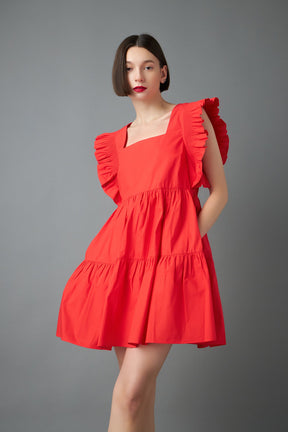 ENGLISH FACTORY - English Factory - Ruffled Dress with Smocking Detail - DRESSES available at Objectrare